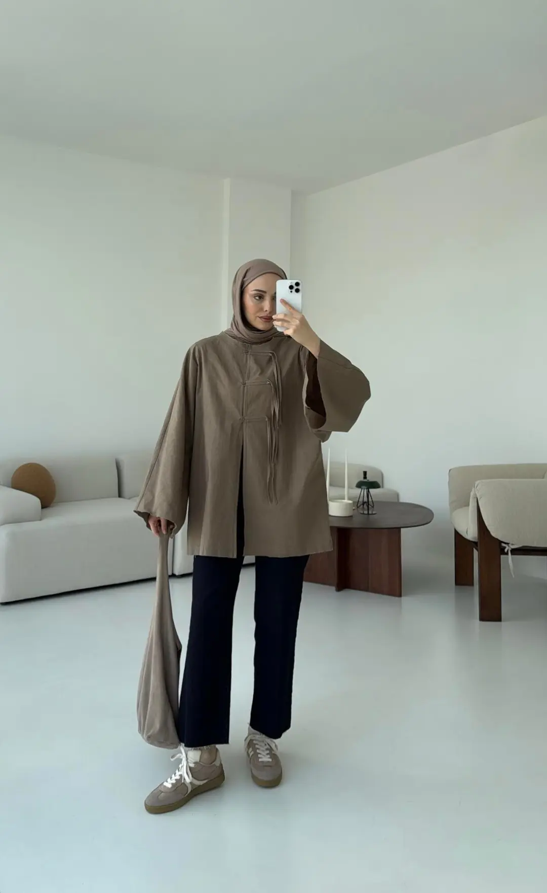 Geniş Kol Kimono Vizon - Görsel 6