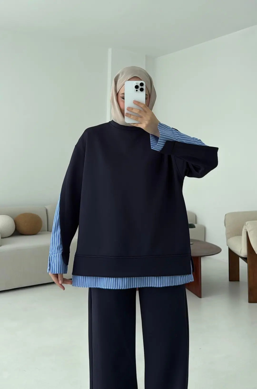 Gömlek Detay Scuba Takım Lacivert - Görsel 3