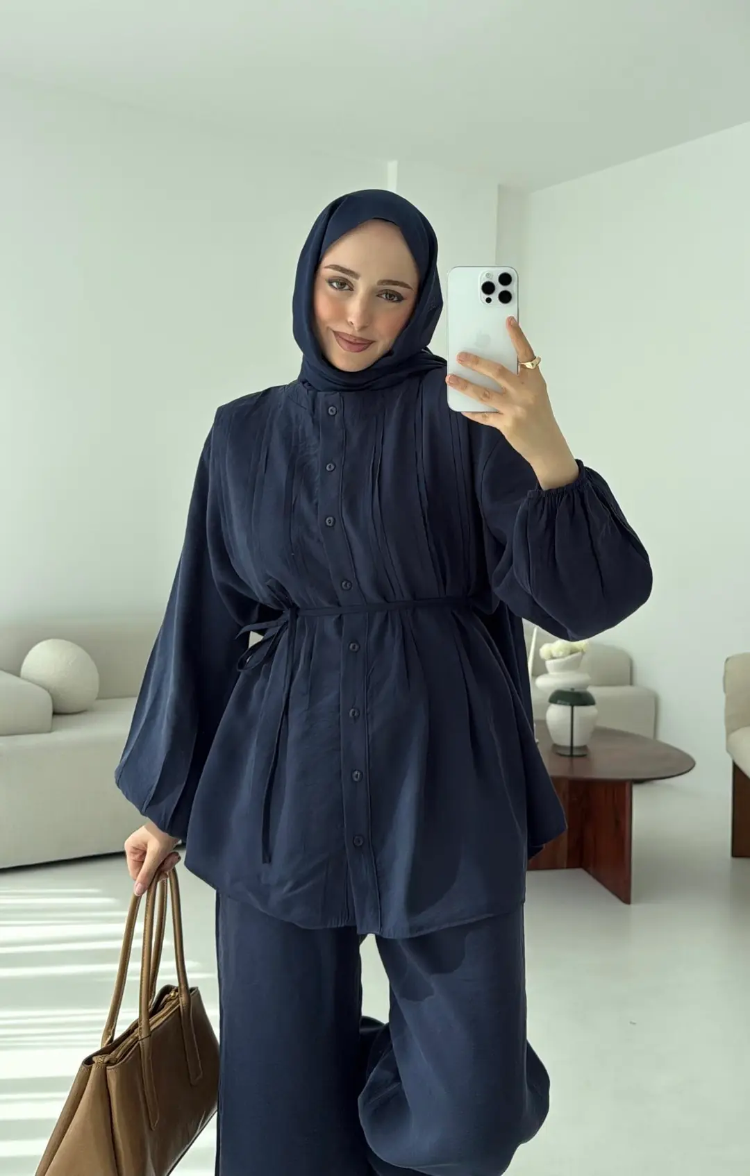 Gömlekli Nervürlü Takım Lacivert - Görsel 6