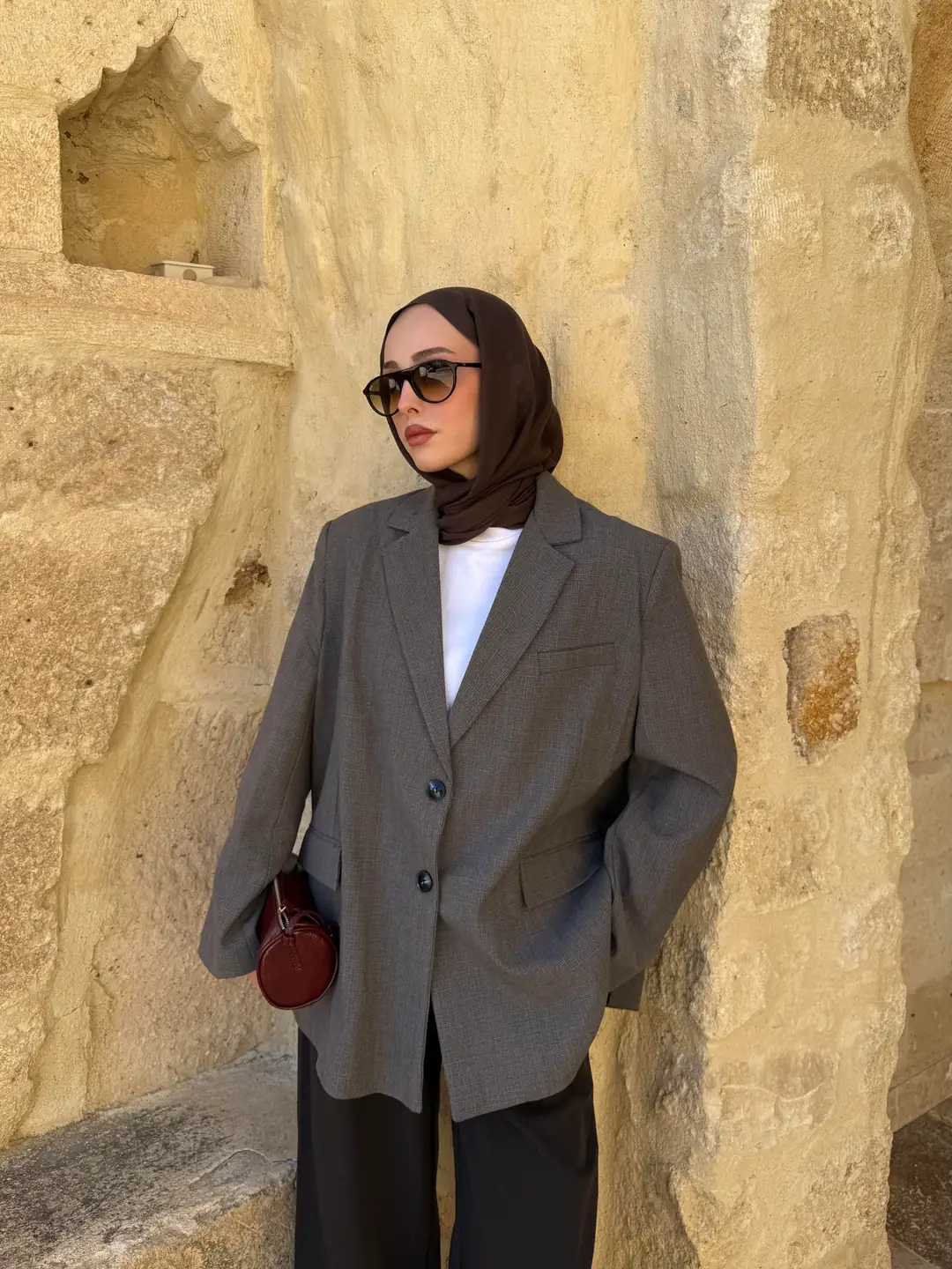 Gri Oversize Blazer Ceket - Görsel 5