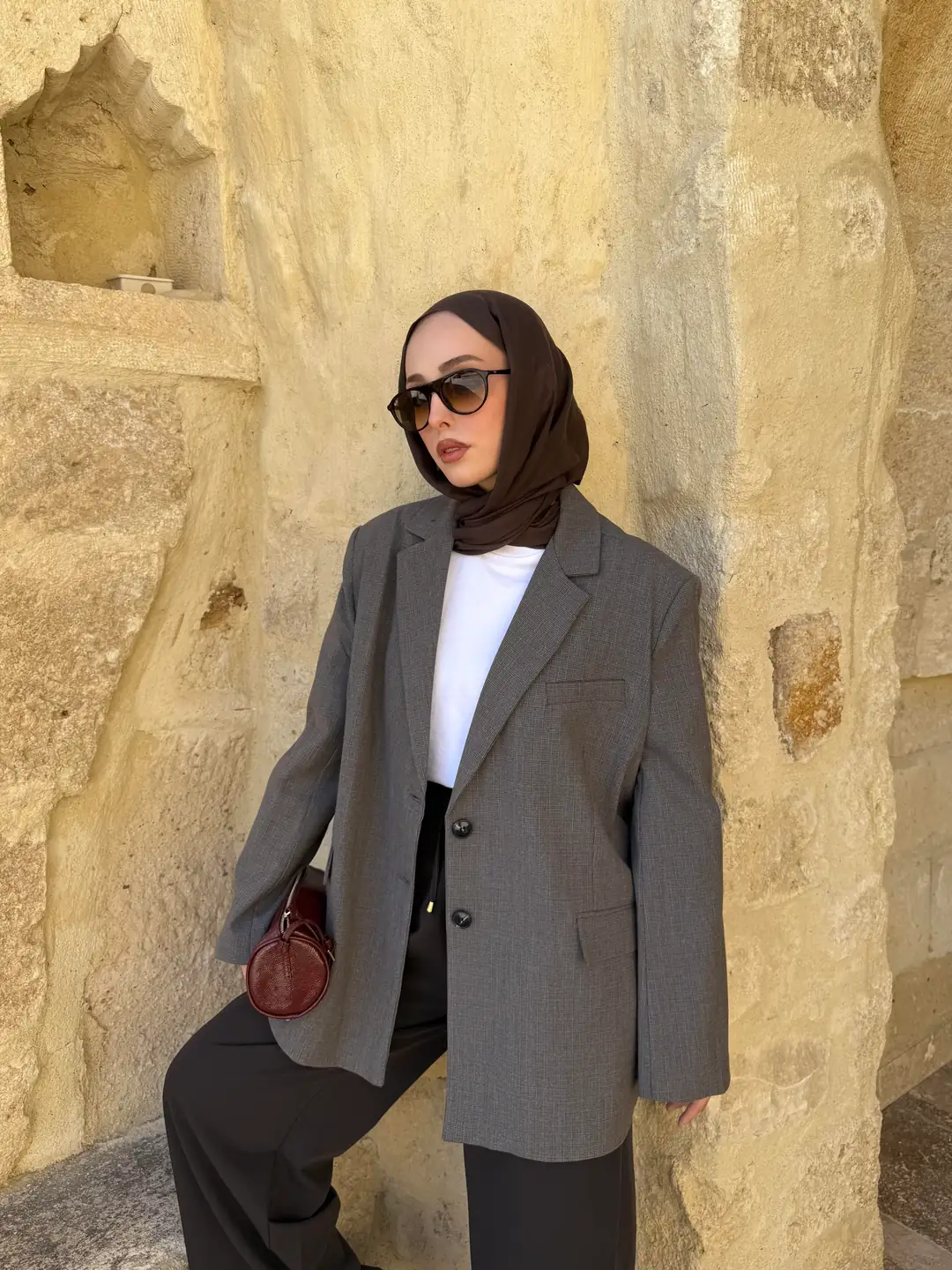 Gri Oversize Blazer Ceket - Görsel 7