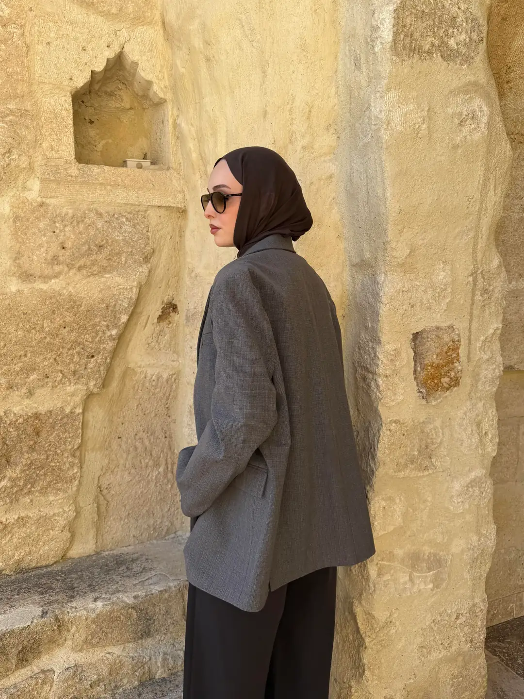 Gri Oversize Blazer Ceket - Görsel 8