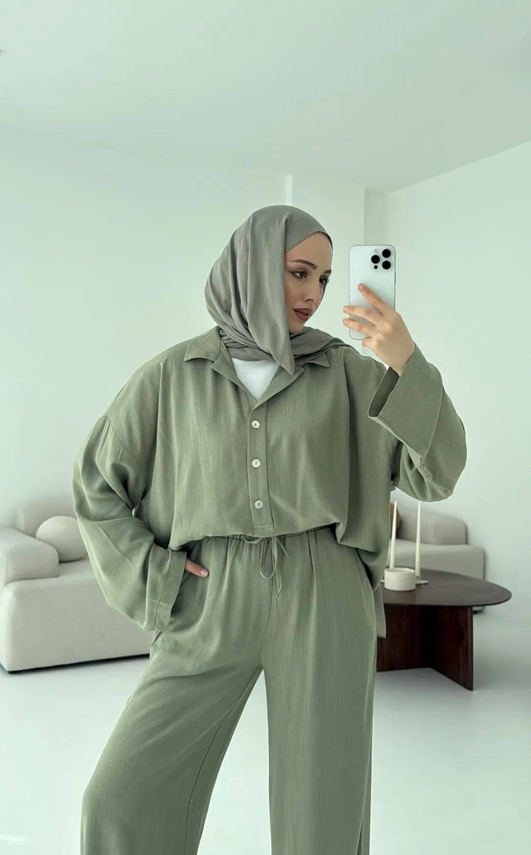 Haki Bluz Takım Bukle - Görsel 2