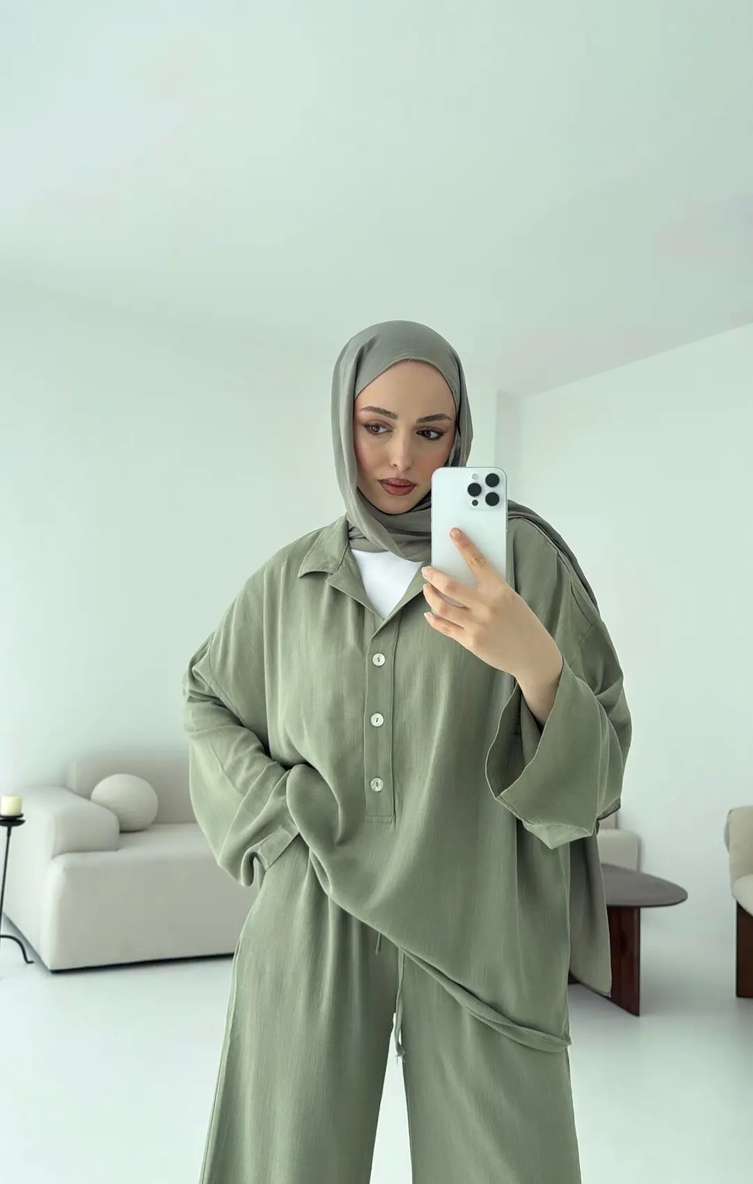 Haki Bluz Takım Bukle - Görsel 4