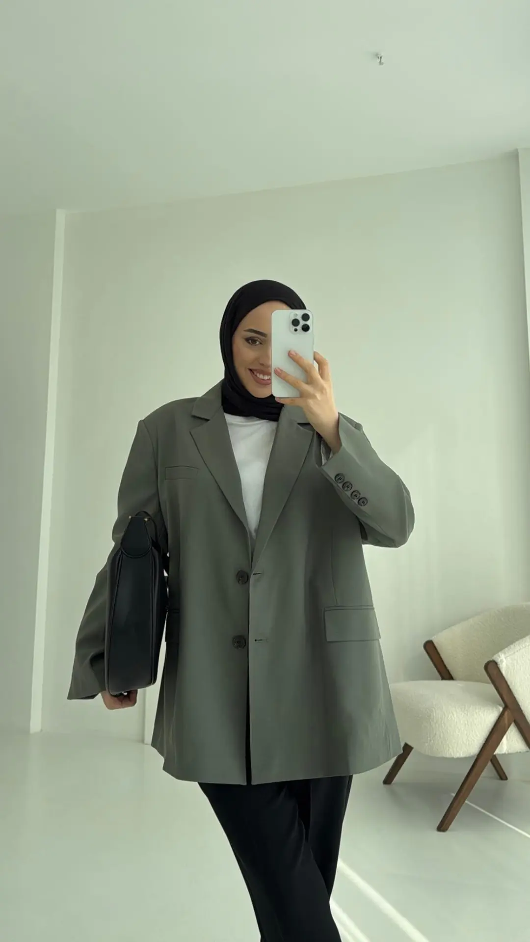 Haki Oversize Premium Blazer Ceket - Görsel 5