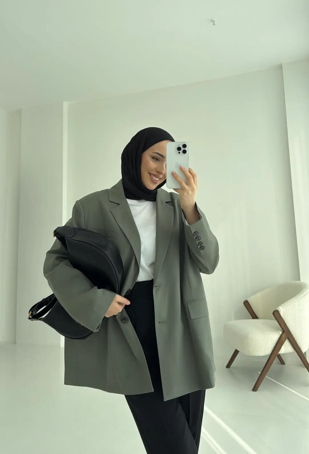 Haki Oversize Premium Blazer Ceket - Görsel 6