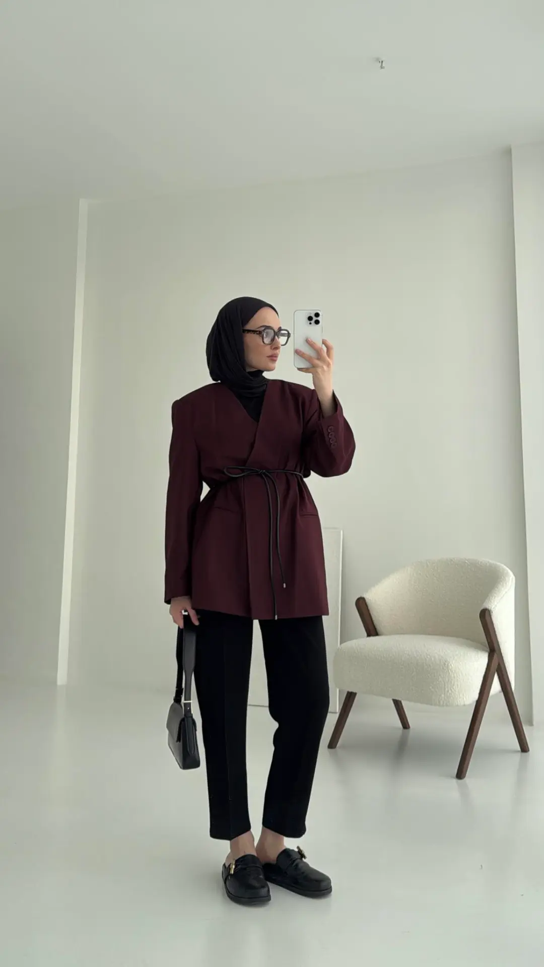 Hakim Yaka Blazer Ceket Bordo