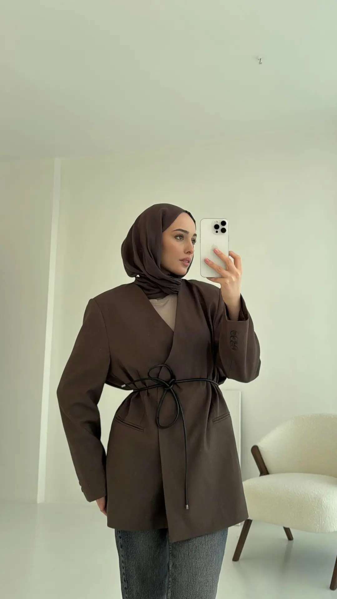 Hakim Yaka Blazer Ceket Kahve