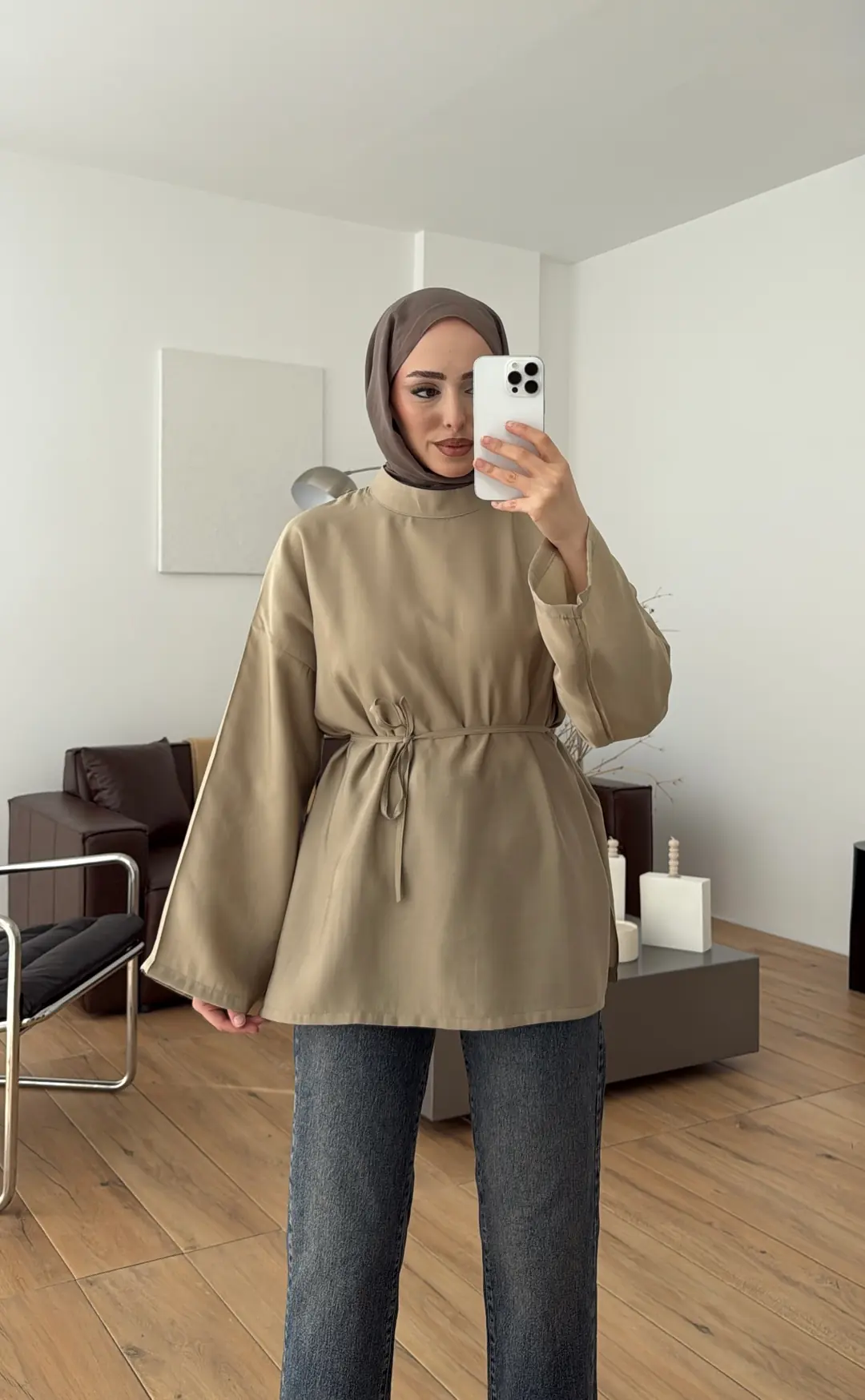 Hakim Yaka Bluz Gömlek Çağla - Görsel 5