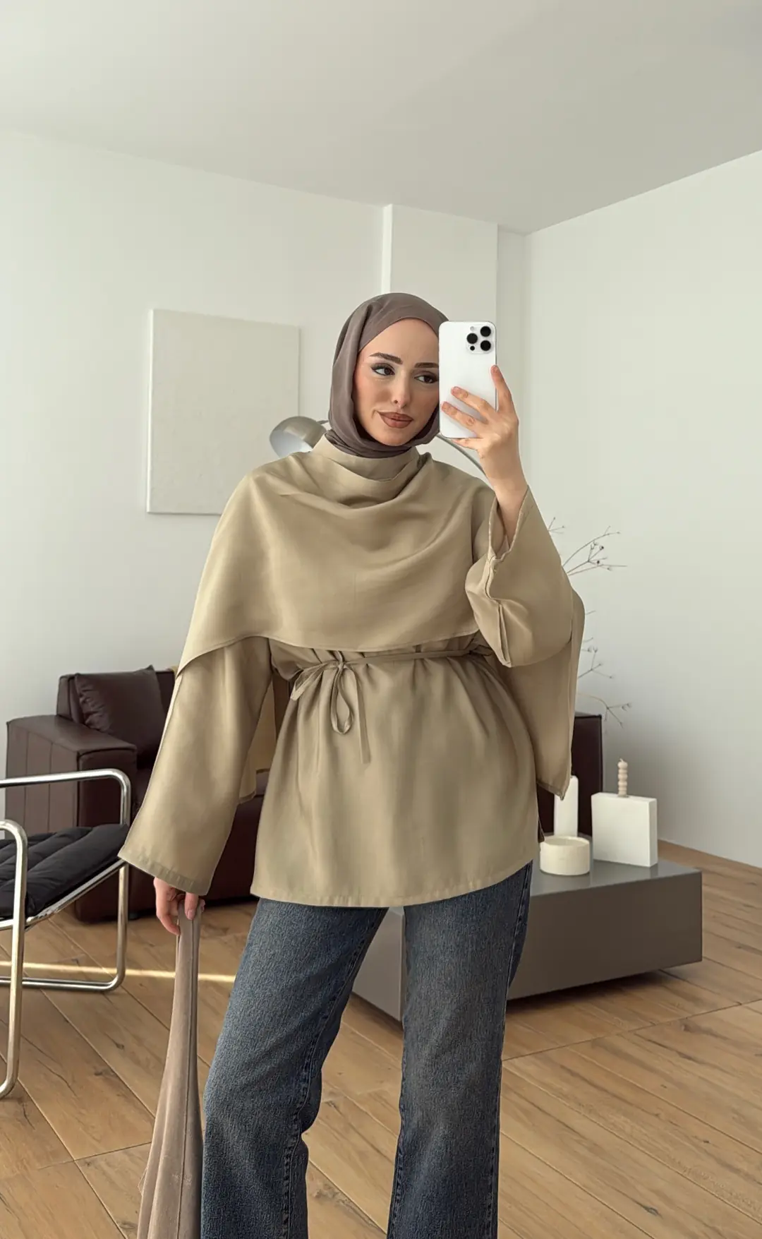 Hakim Yaka Bluz Gömlek Çağla - Görsel 7