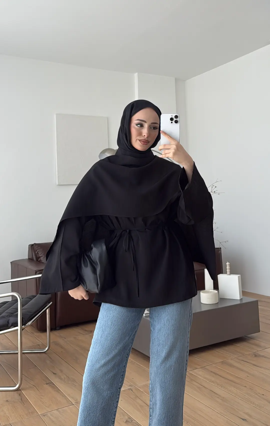 Hakim Yaka Bluz Gömlek Siyah - Görsel 3