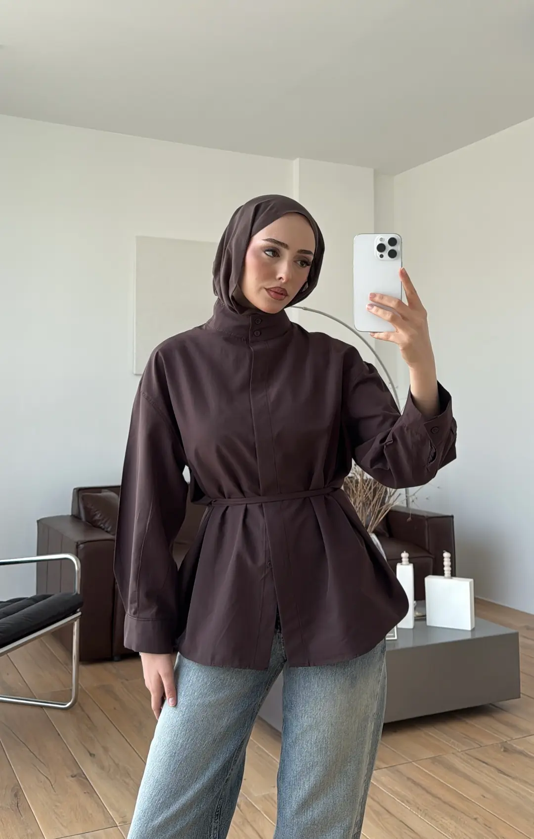 Hakim Yaka Gömlek Kahve