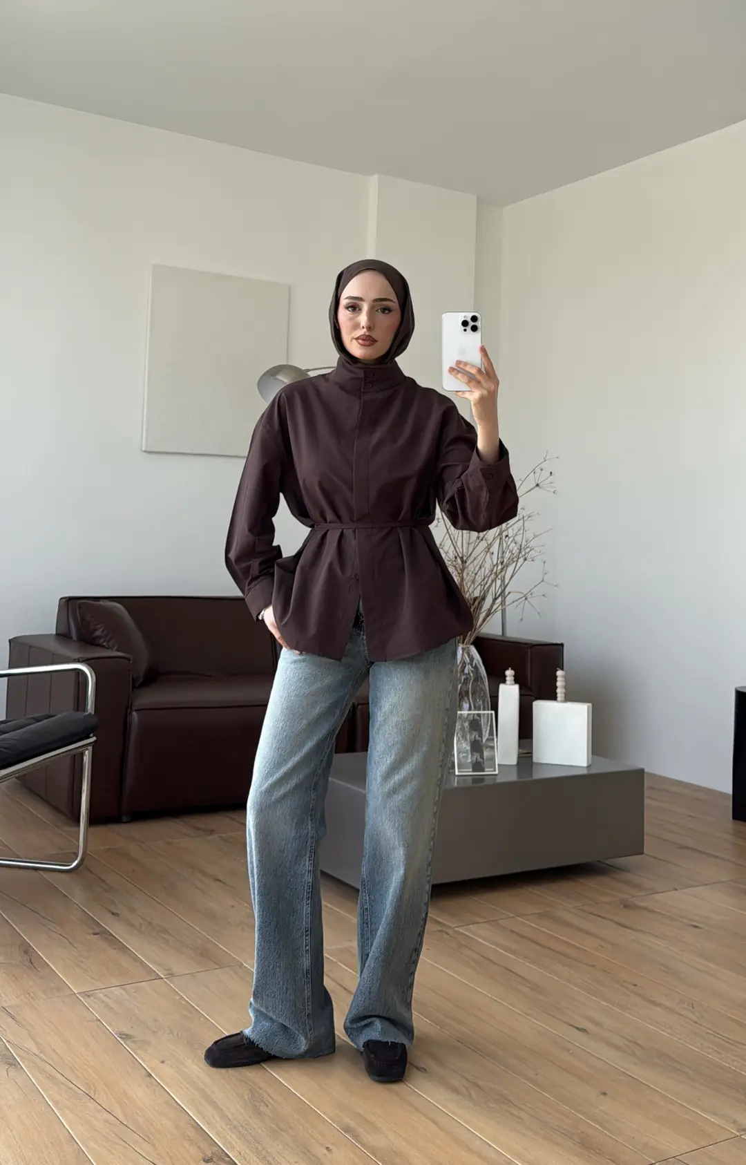 Hakim Yaka Gömlek Kahve - Görsel 10