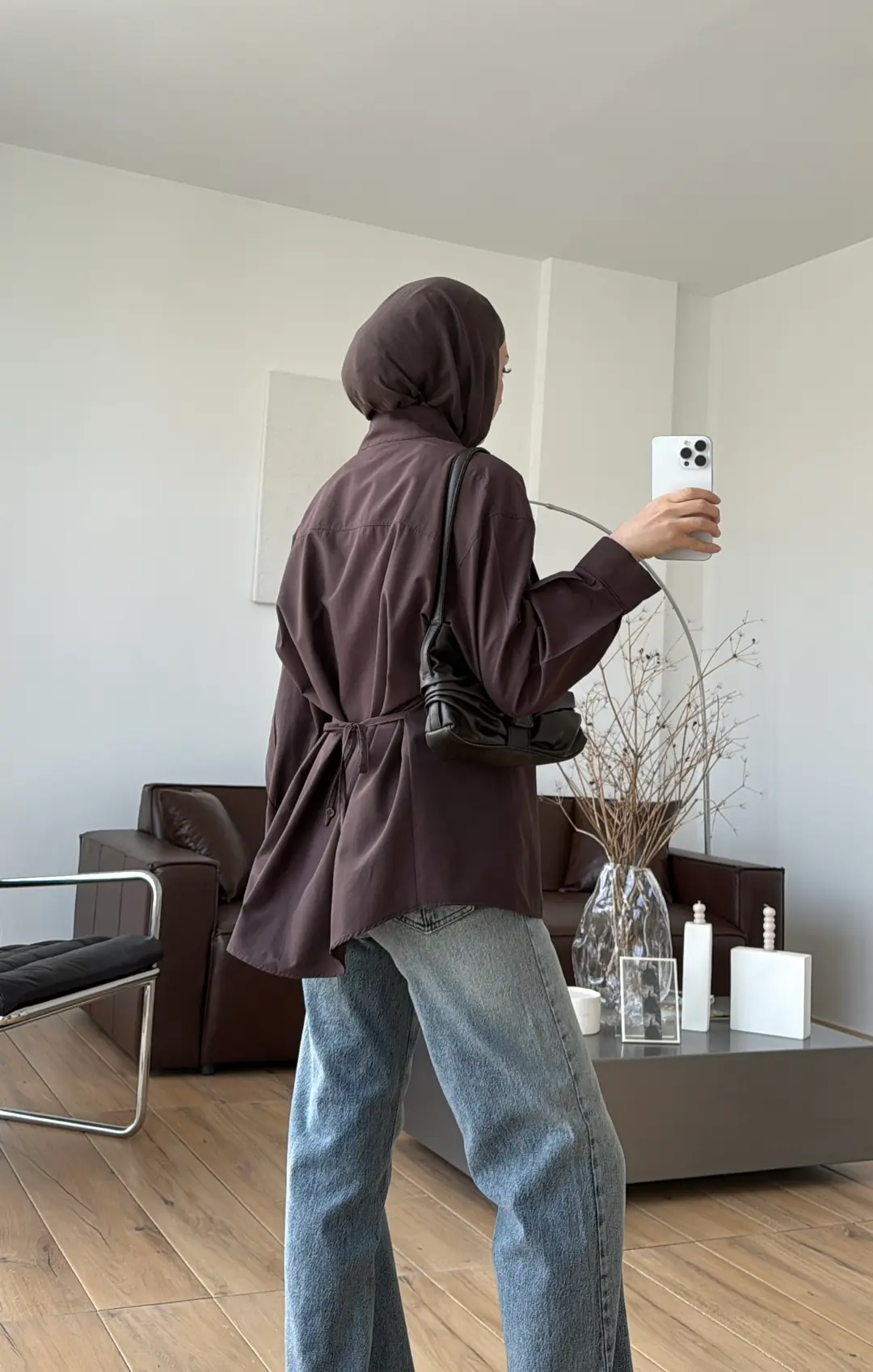 Hakim Yaka Gömlek Kahve - Görsel 5