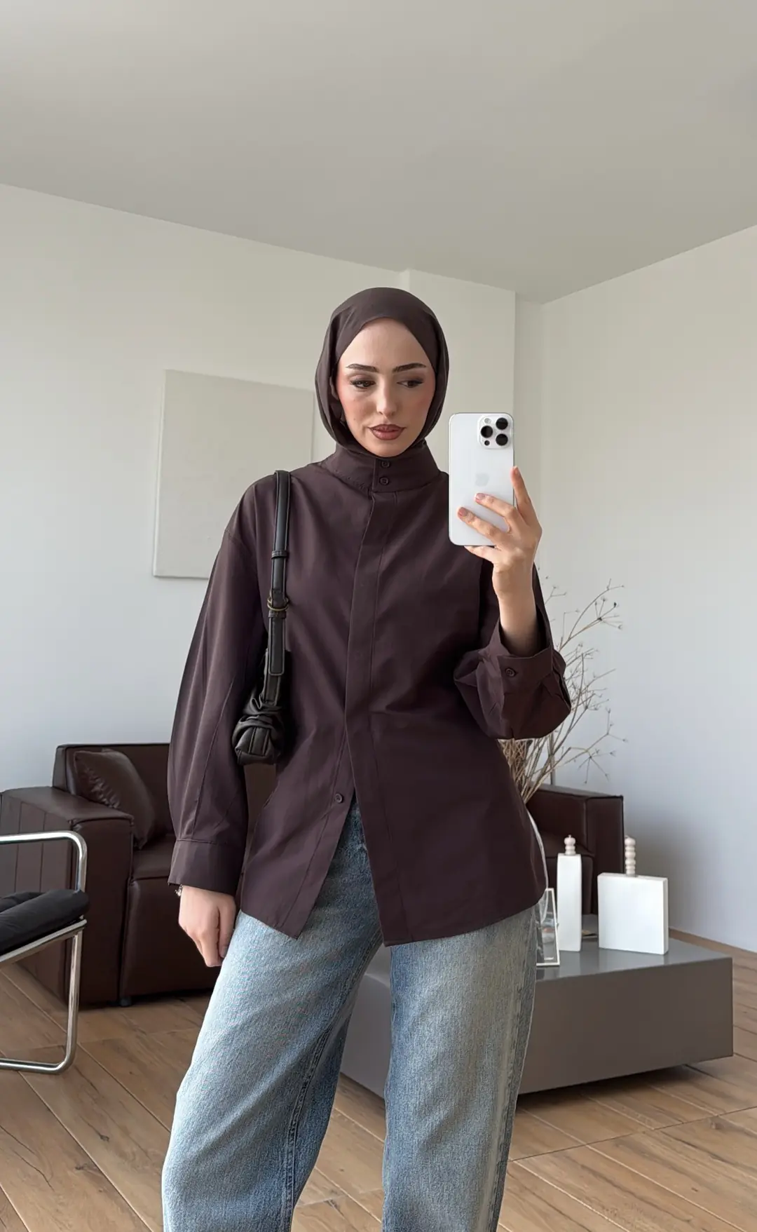 Hakim Yaka Gömlek Kahve - Görsel 8