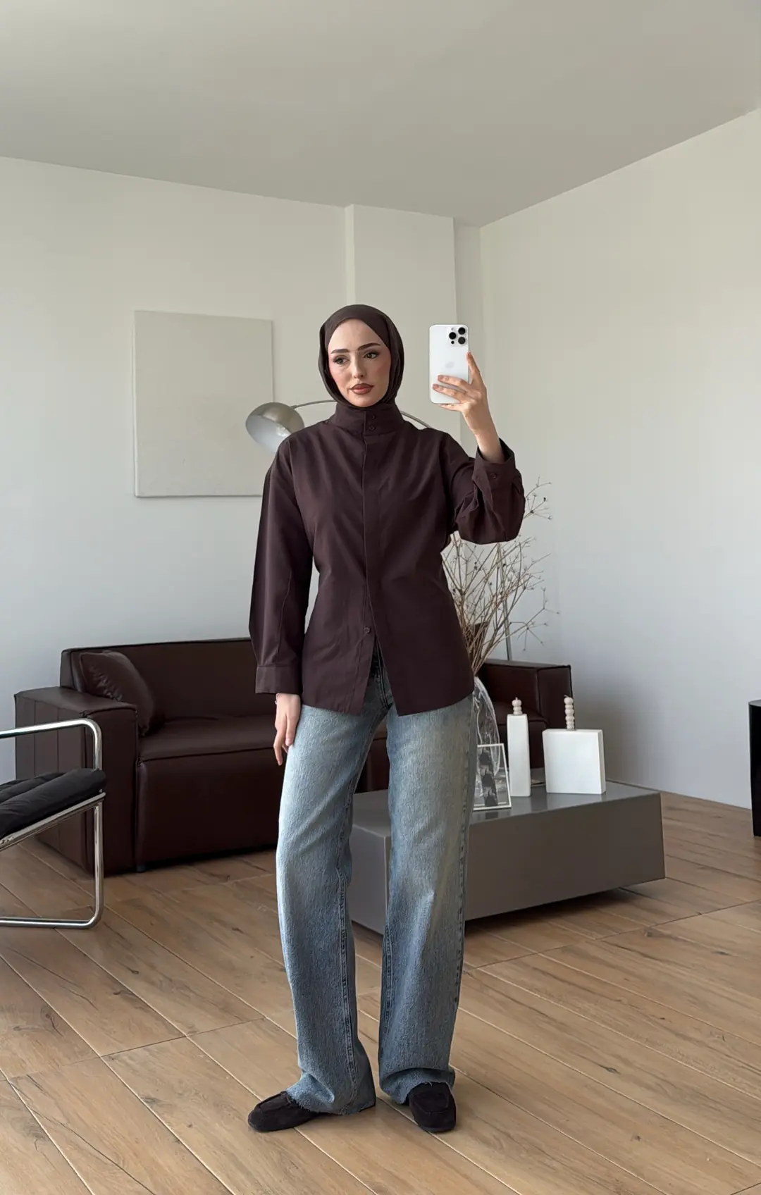 Hakim Yaka Gömlek Kahve - Görsel 9