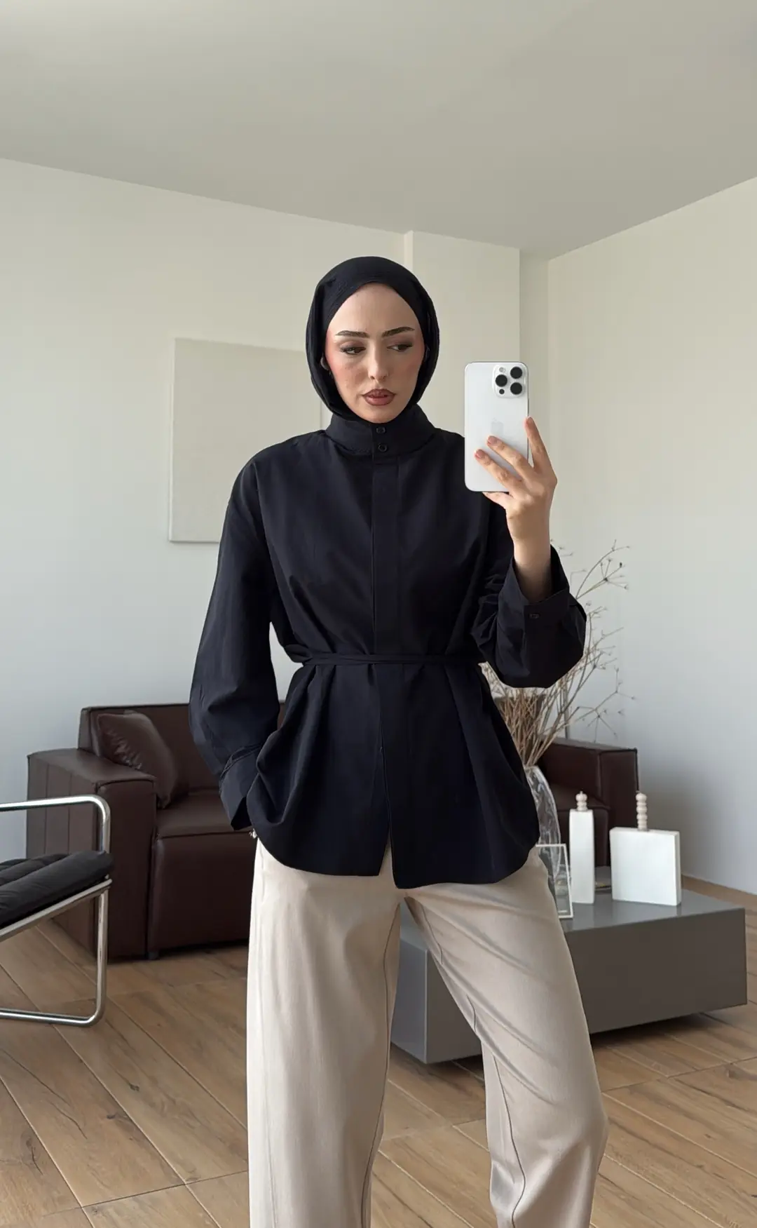 Hakim Yaka Gömlek Siyah - Görsel 10