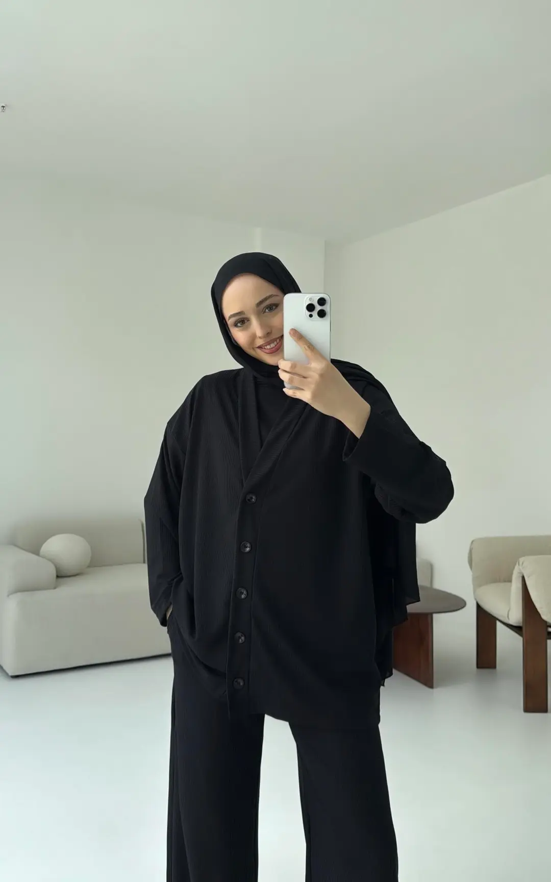 Hırkalı Takım Siyah - Görsel 3