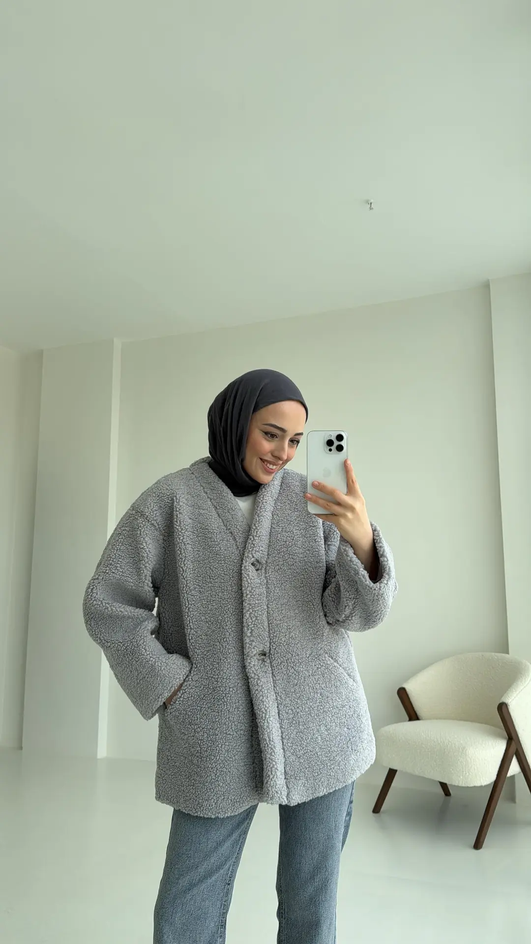 İki Düğmeli Teddy Ceket - Görsel 5