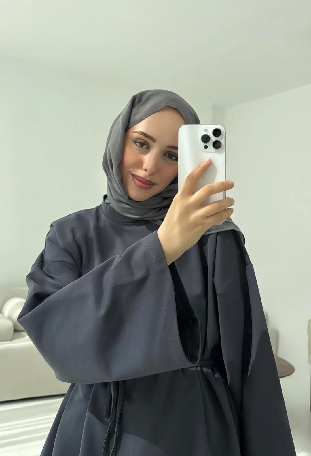 İki iplik Baglamalı Bluz Koyu  Gri - Görsel 4