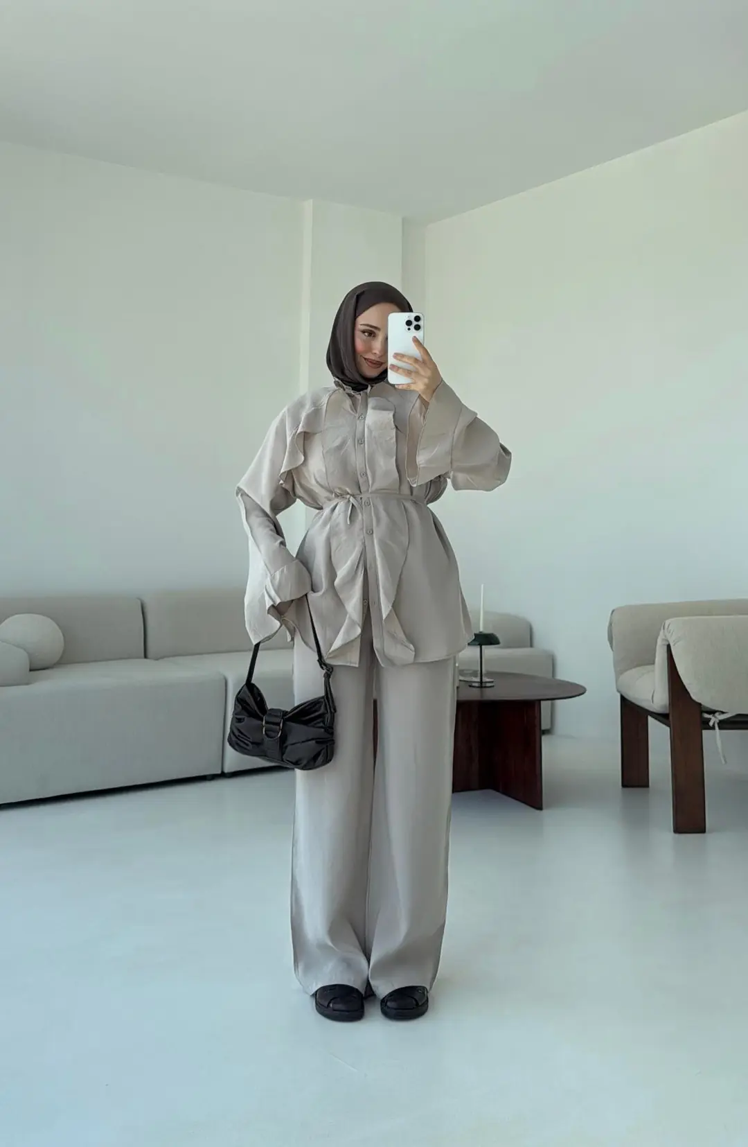 İspanyol Tencel Takım Bej