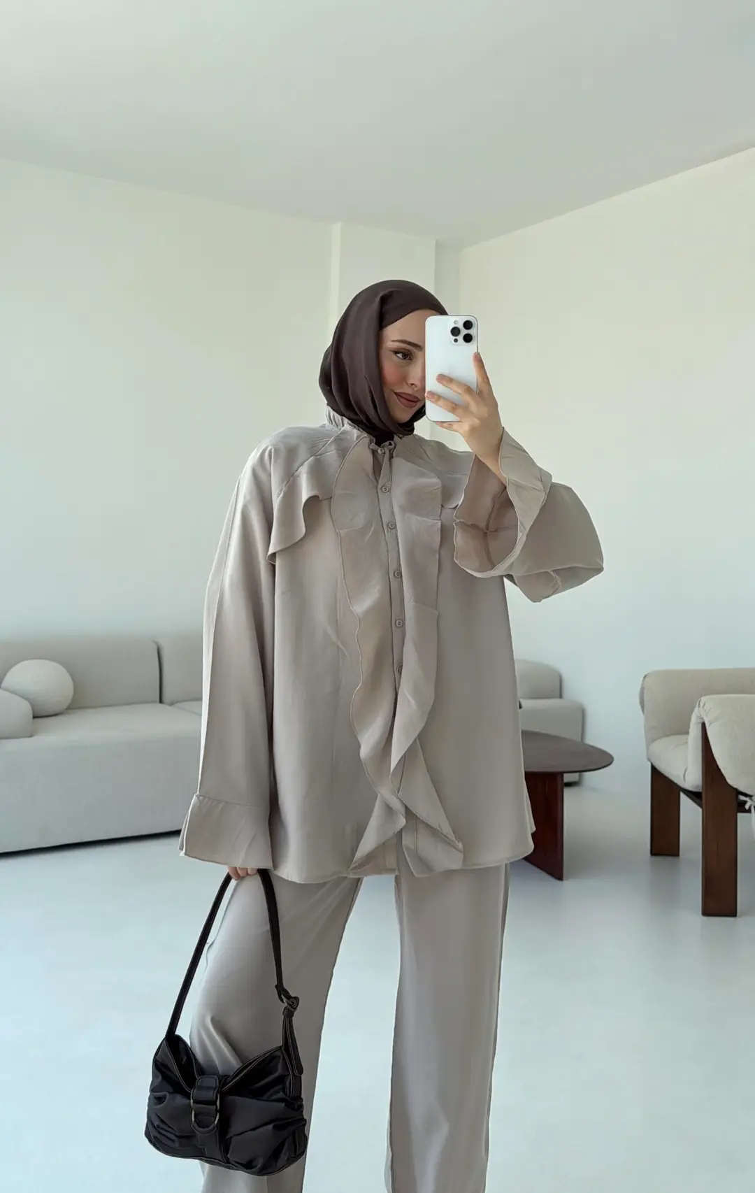 İspanyol Tencel Takım Bej - Görsel 8