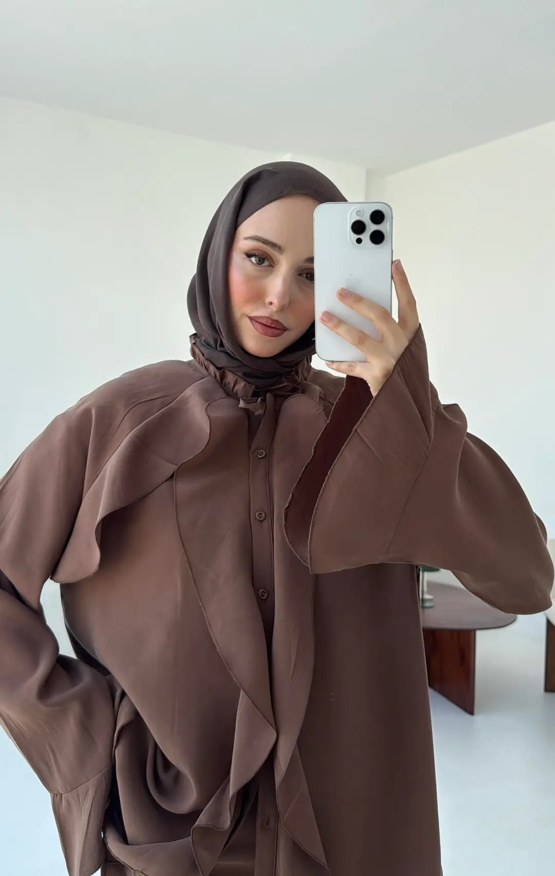 İspanyol Tencel Takım Kahve - Görsel 6