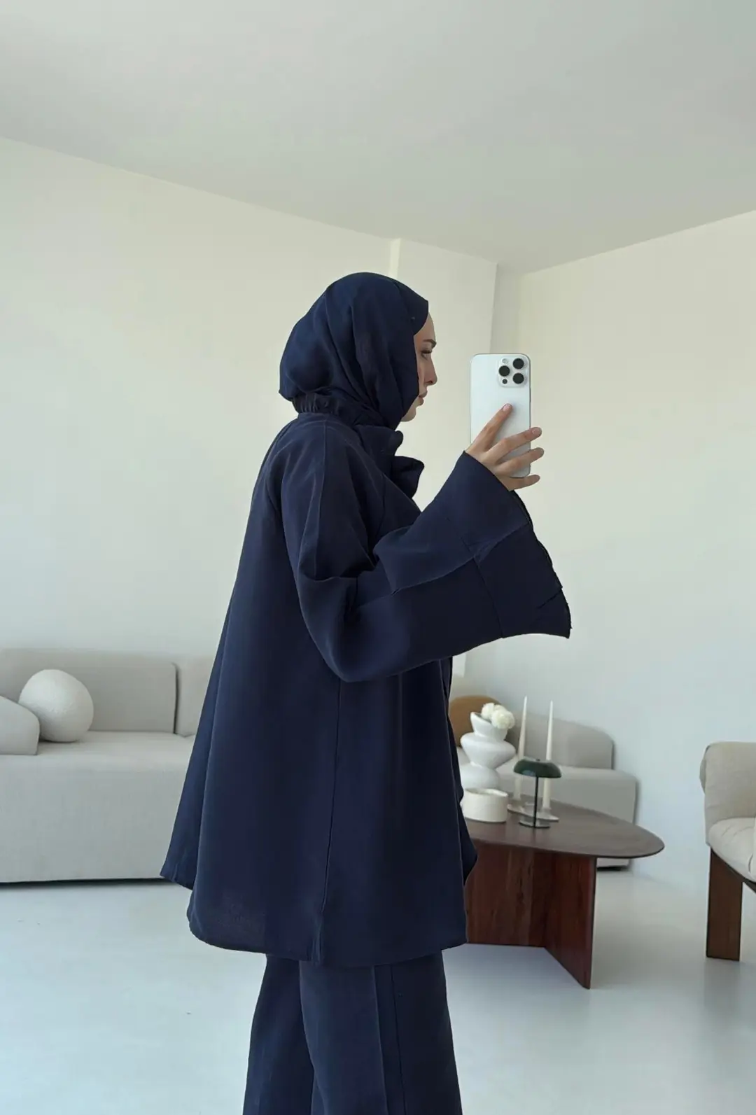 İspanyol Tencel Takım Lacivert - Görsel 2