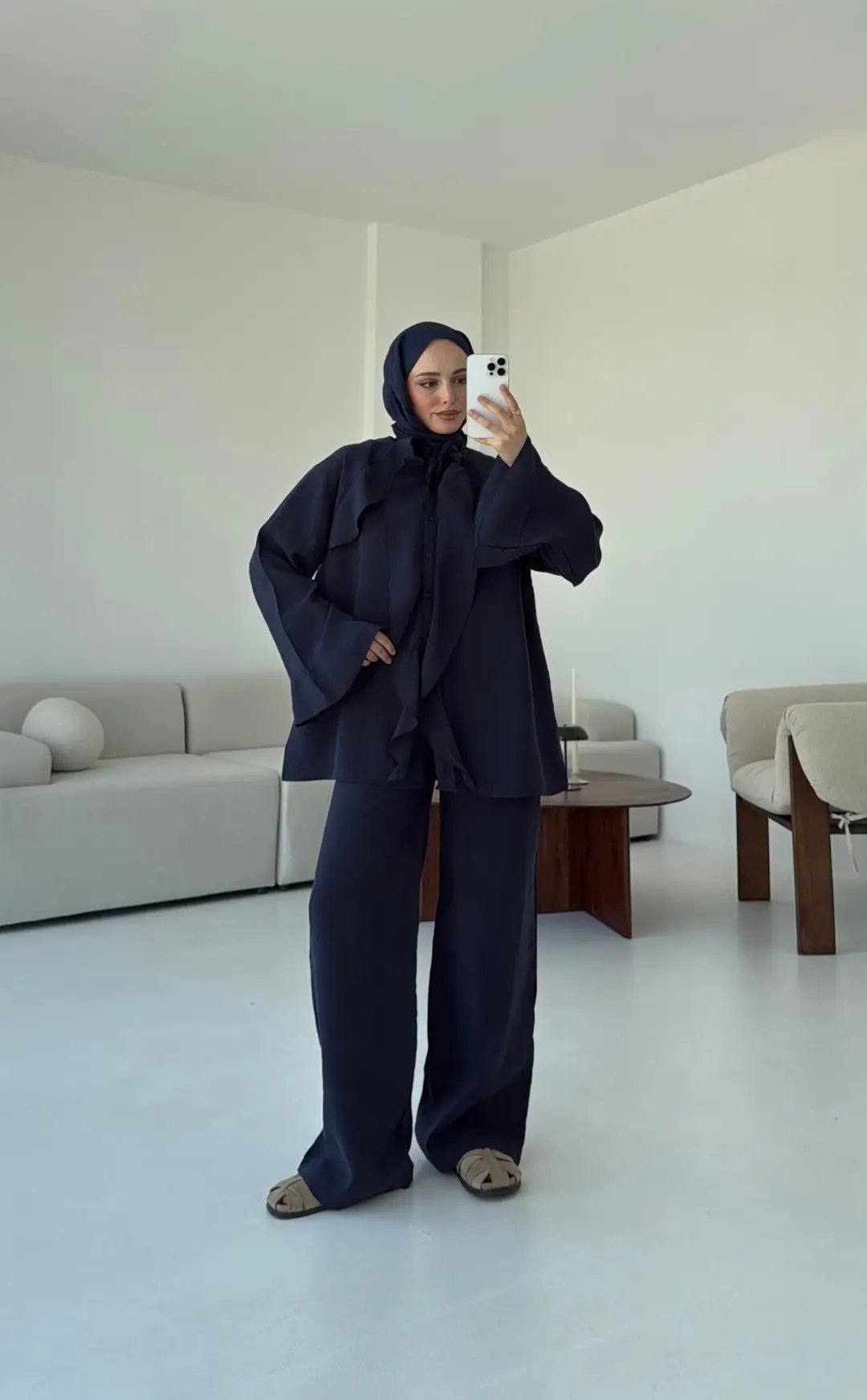 İspanyol Tencel Takım Lacivert - Görsel 8