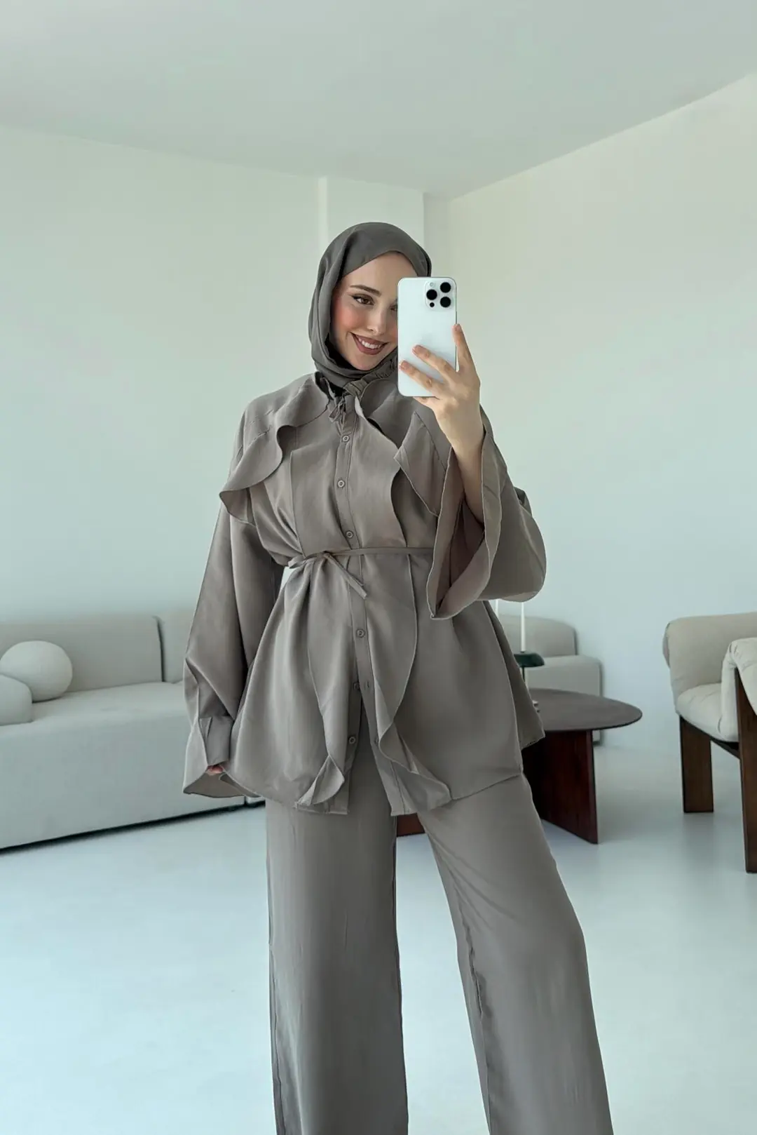 İspanyol Tencel Takım Vizon - Görsel 3