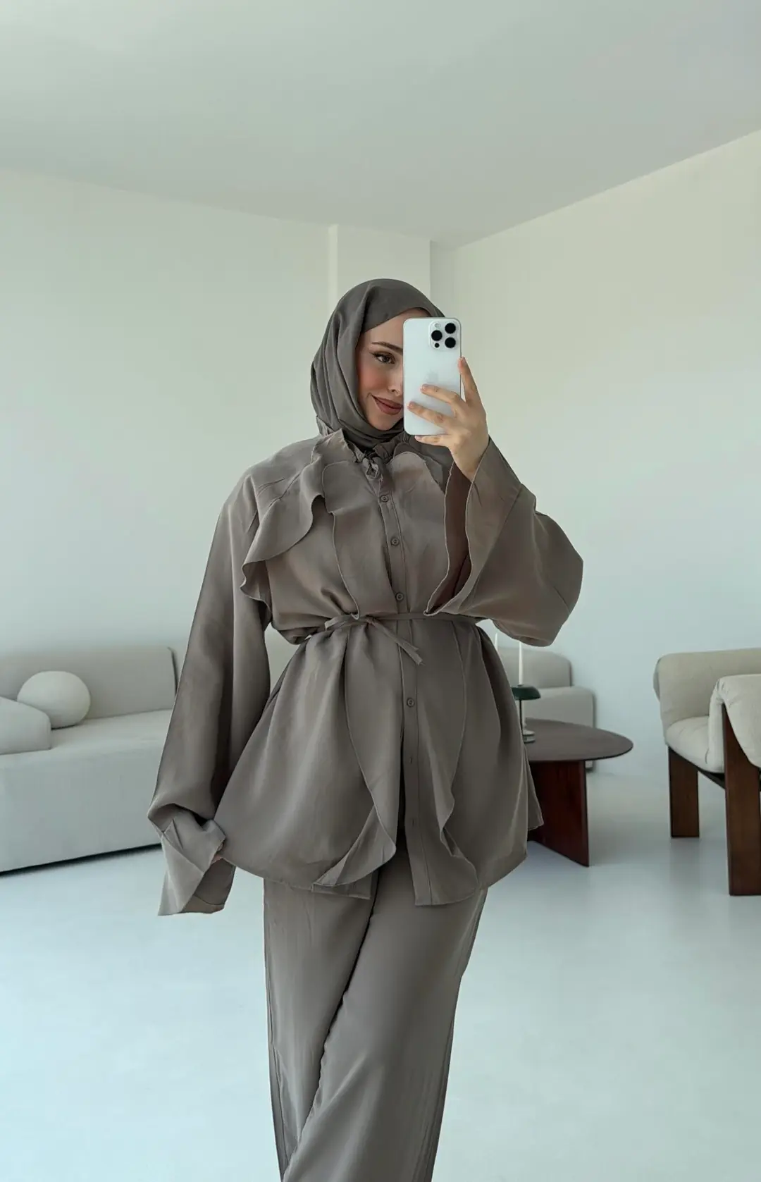 İspanyol Tencel Takım Vizon - Görsel 8