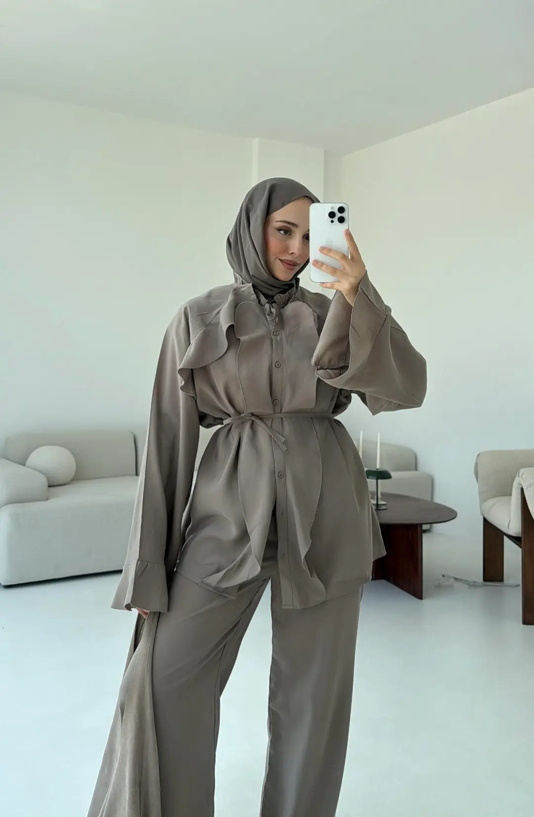 İspanyol Tencel Takım Vizon - Görsel 9