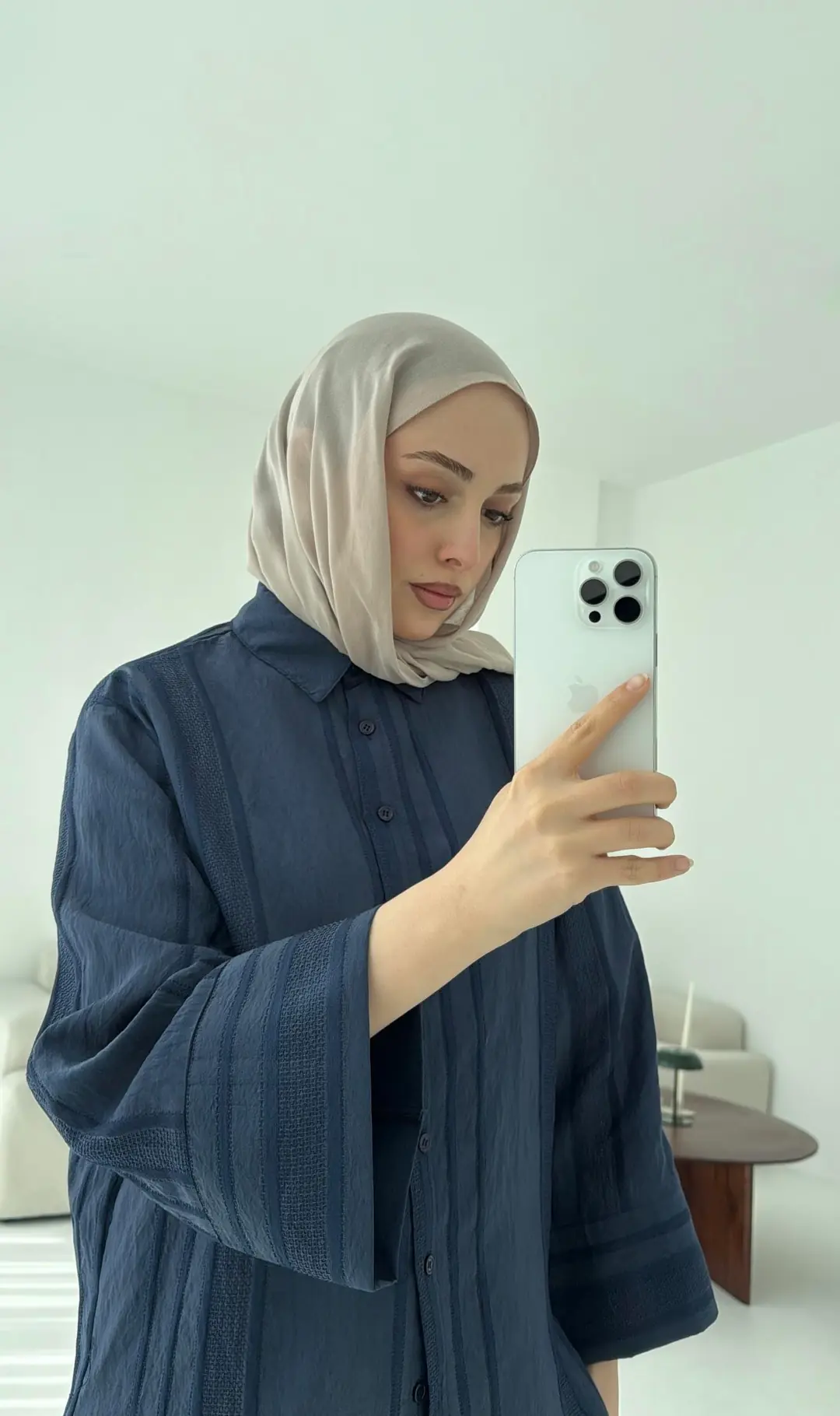 Jakarlı Gömlek Lacivert - Görsel 3