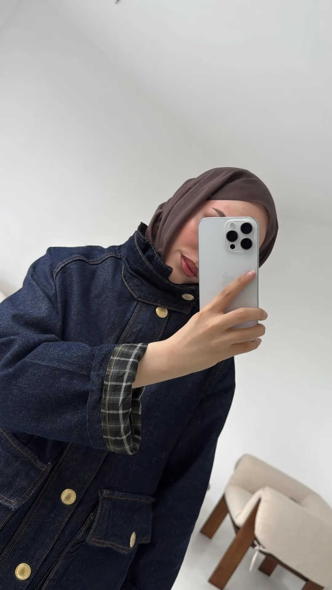 Kadife Yaka Premium Denim Ceket