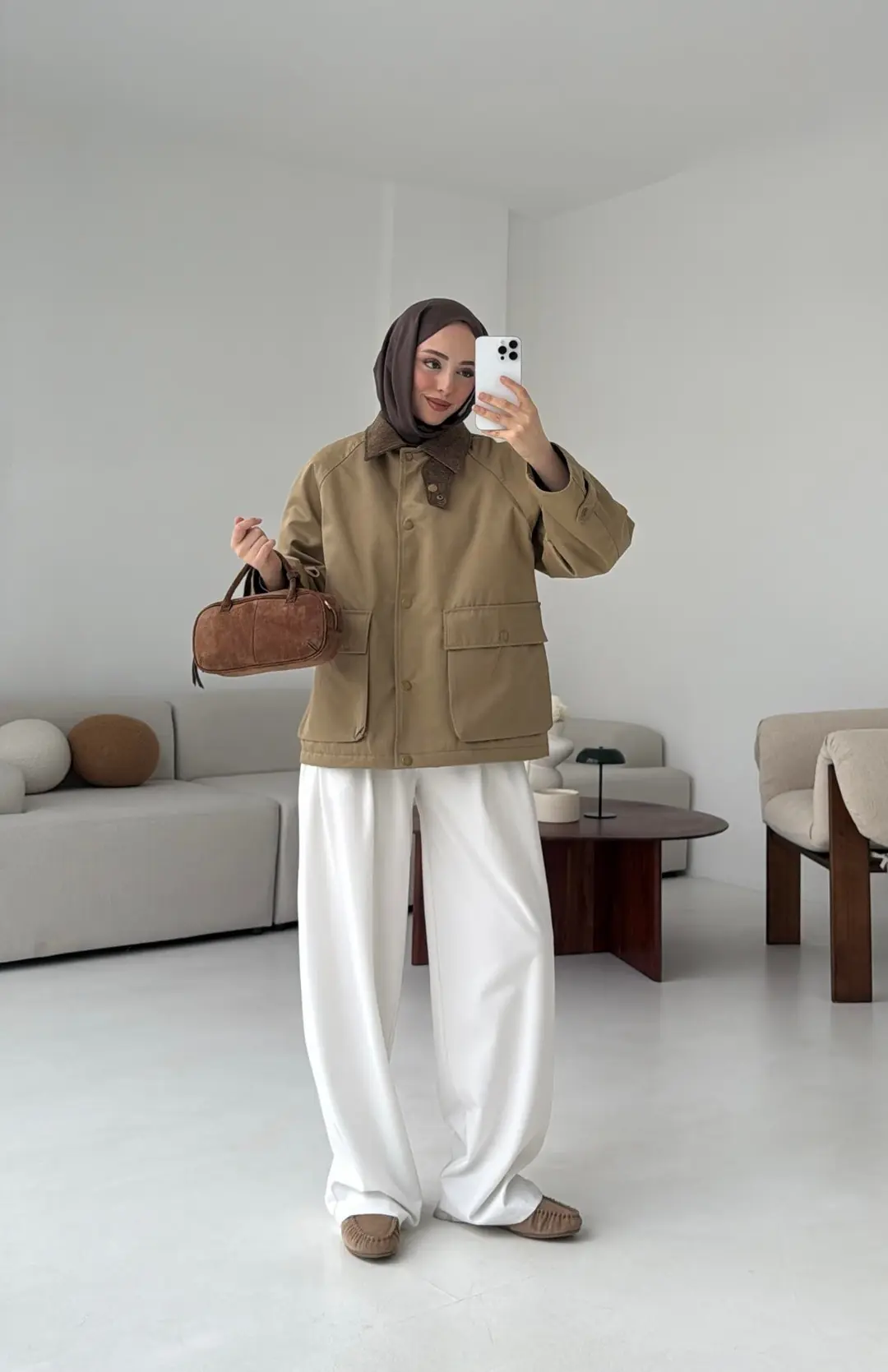 Kadife Yaka Dolgulu Ceket Deve Tügü - Görsel 7