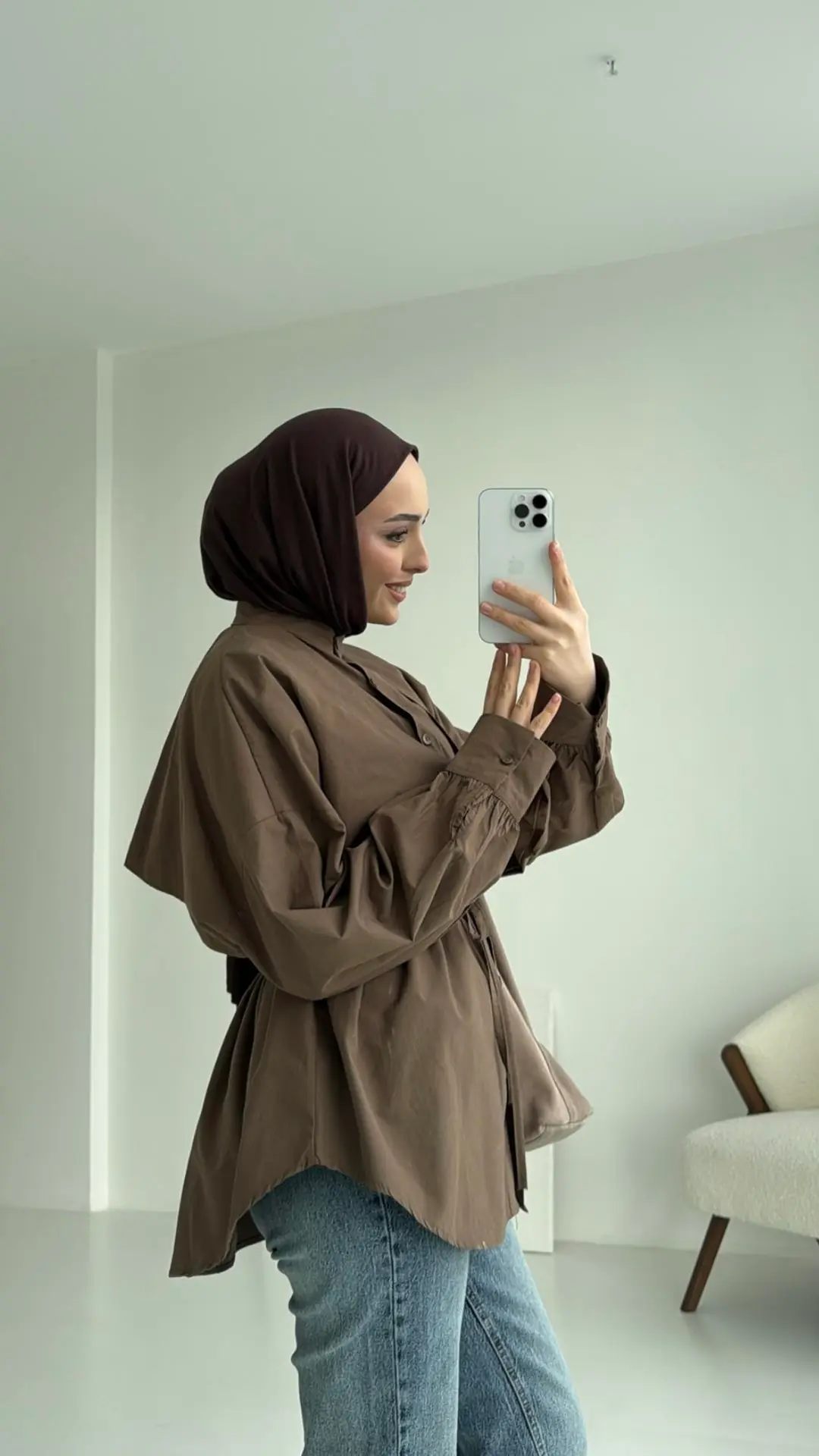 Kahve Bağlamalı Gömlek - Görsel 4