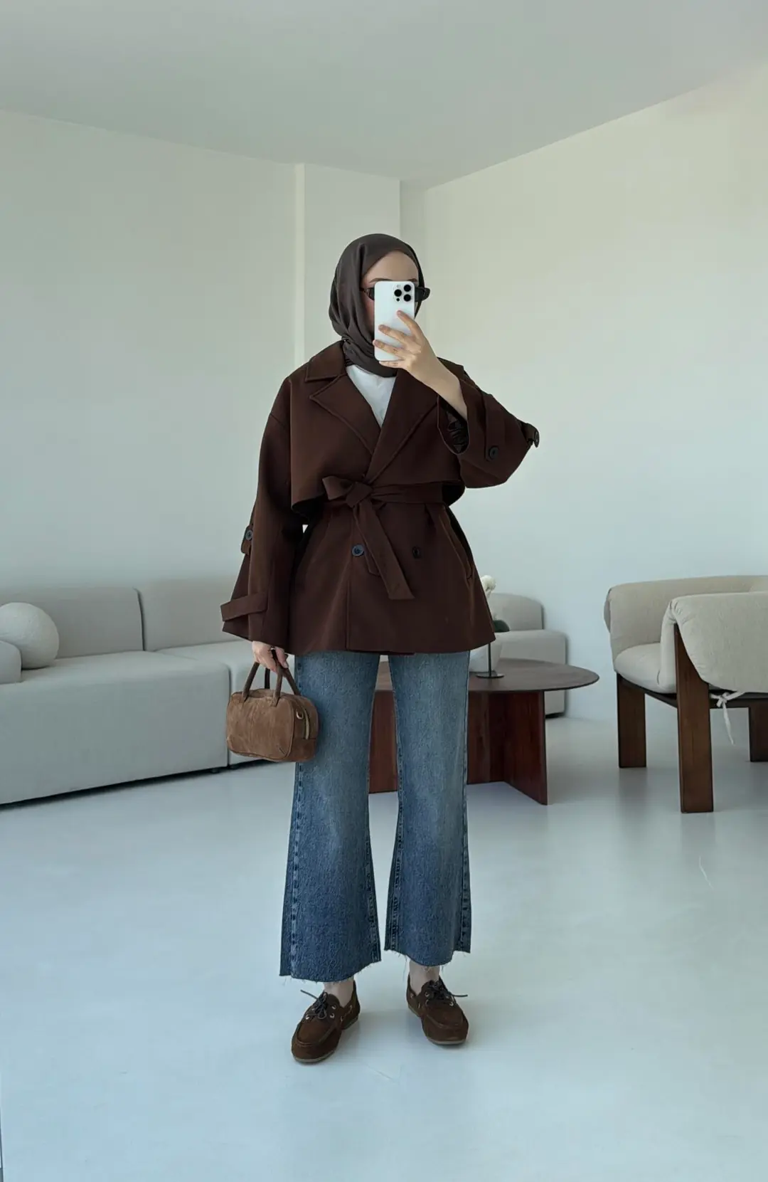 Kahve Bağlamalı Trençkot - Görsel 3