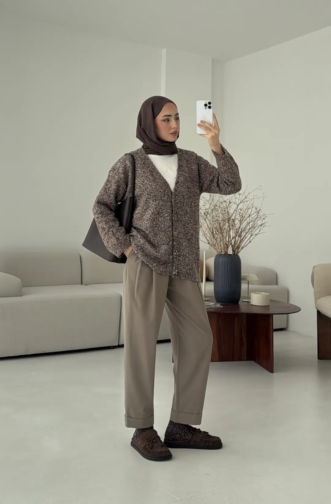 Kahve Benekli Hırka - Görsel 4