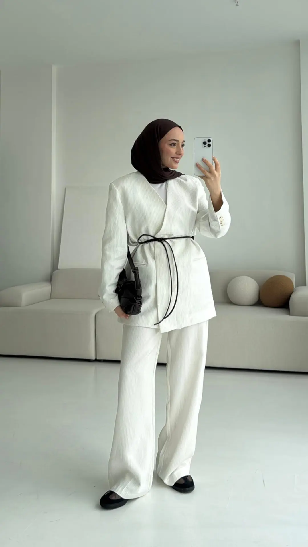 Kahve Deri Kemerli Takım - Görsel 3