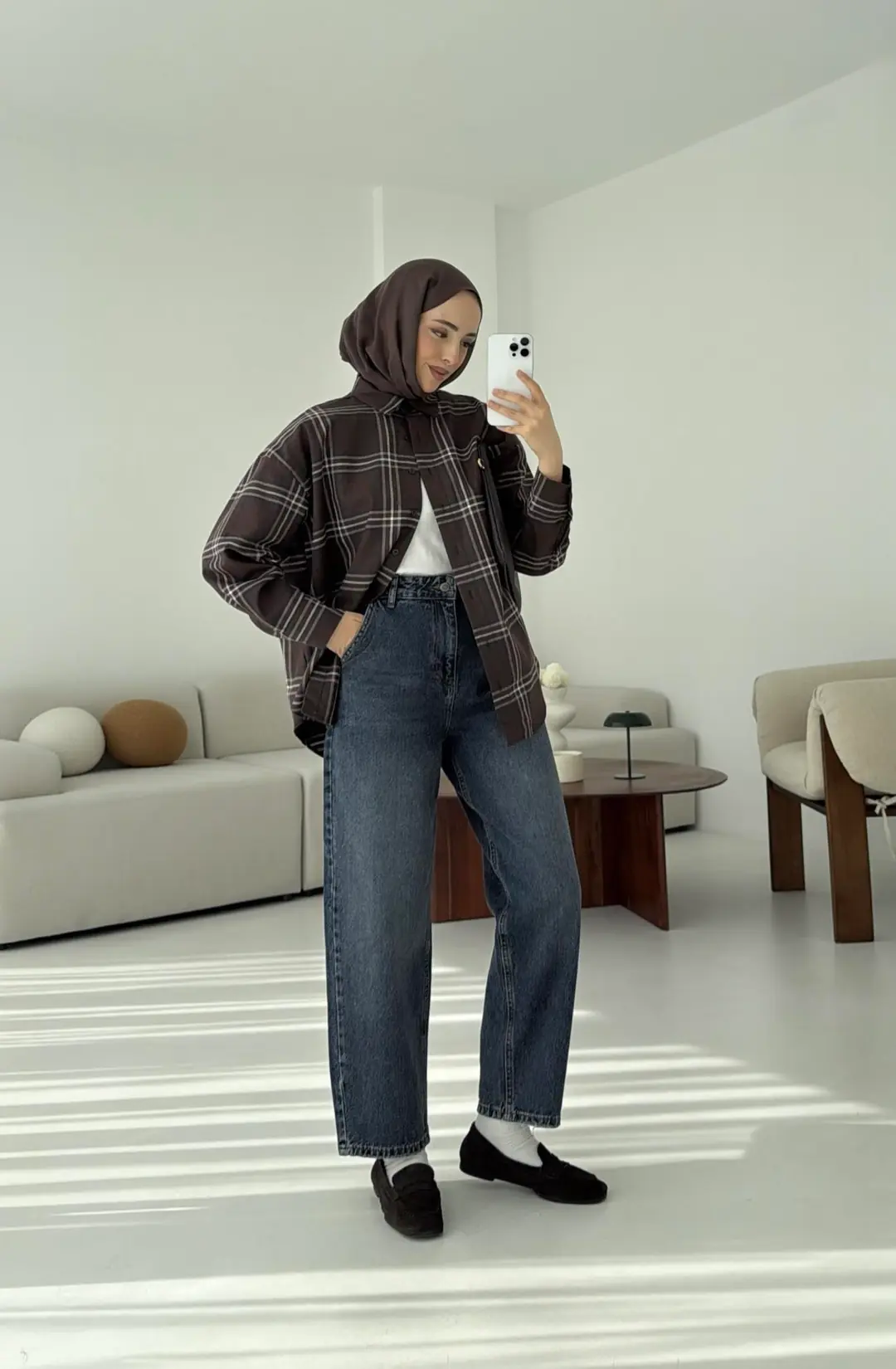 Kahve  Ekose Gömlek