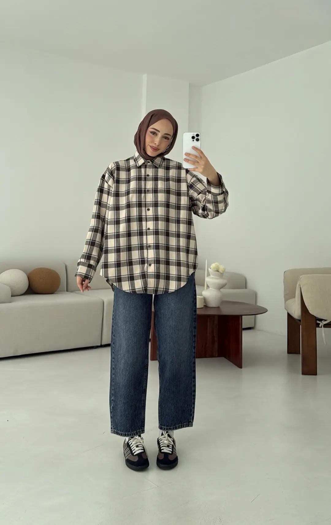 Kahve Geçişli Ekose Gömlek - Görsel 4