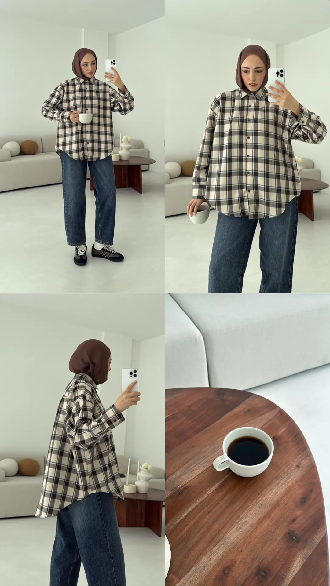 Kahve Geçişli Ekose Gömlek - Görsel 5