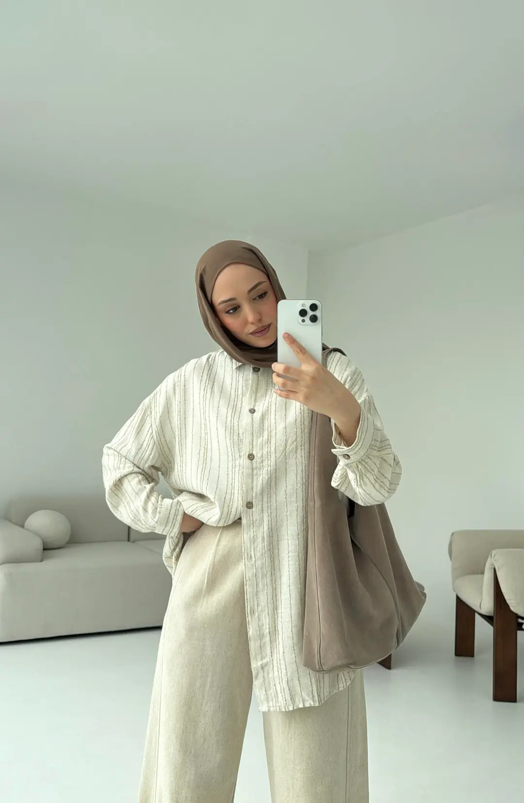 Kahve Geçişli Gömlek