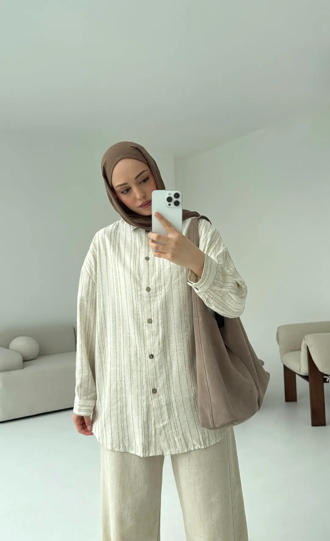 Kahve Geçişli Gömlek - Görsel 2