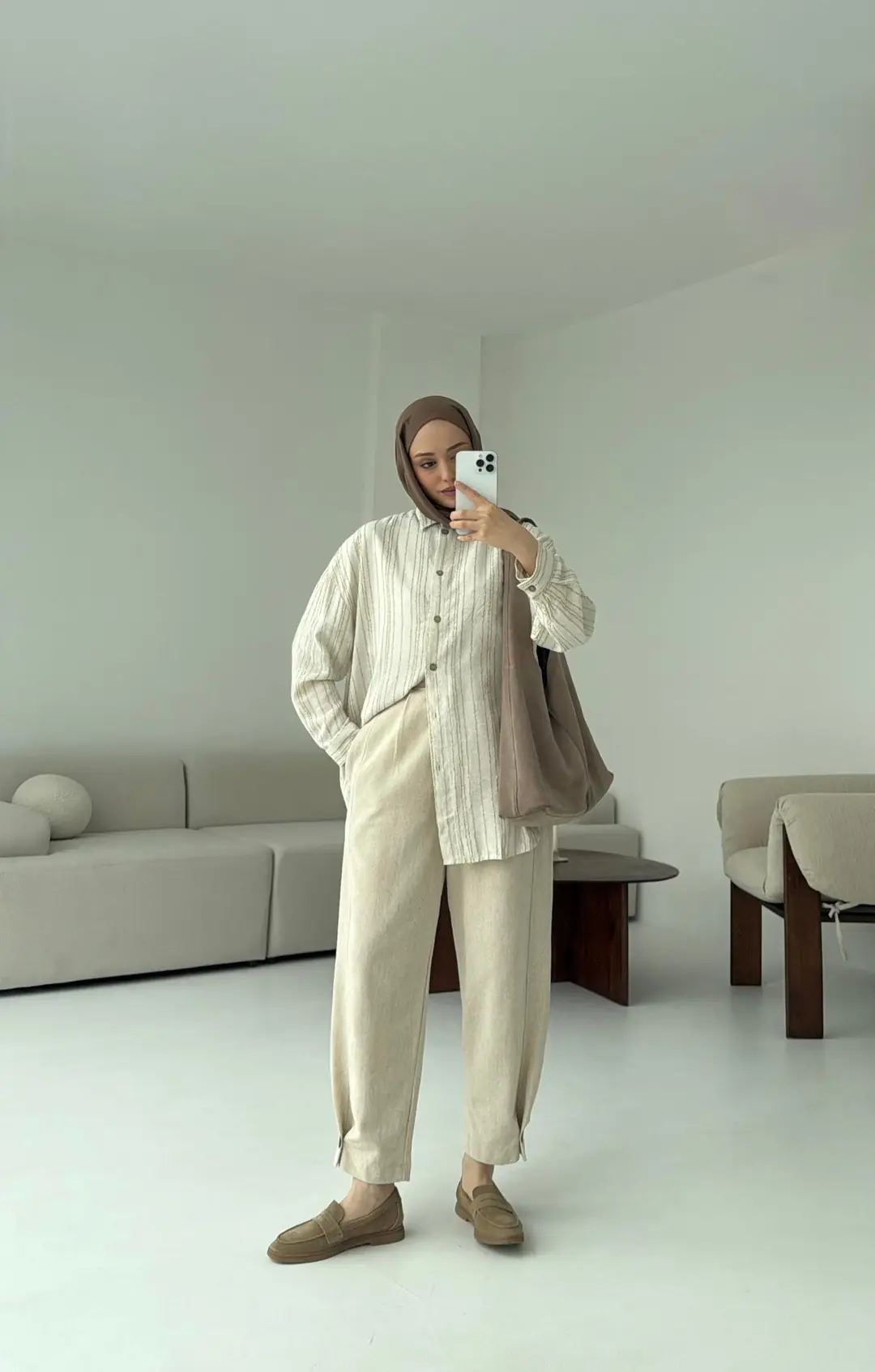 Kahve Geçişli Gömlek - Görsel 4