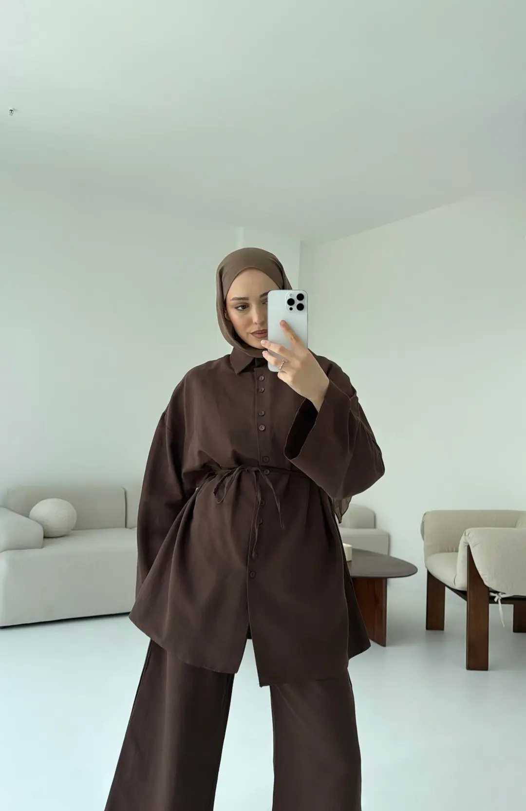 Kahve Keten Takım - Görsel 3