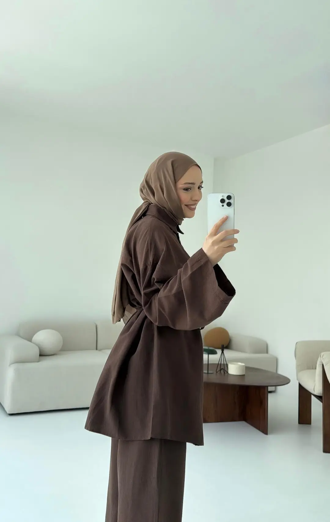 Kahve Keten Takım - Görsel 4