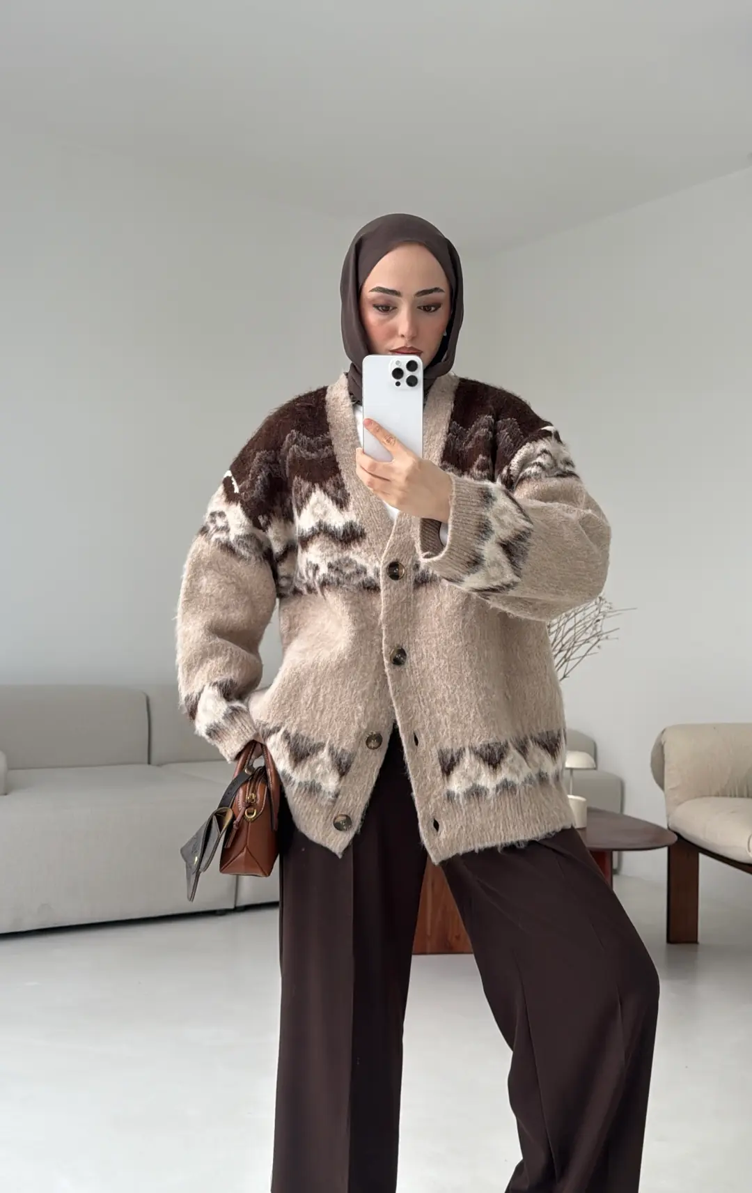 Kalın Desenli Hırka - Görsel 8