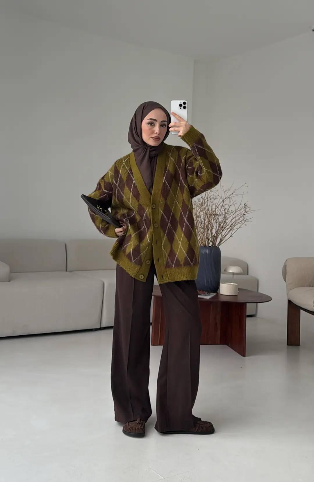 Kalın Hırka Kahve/Zeytin Yeşili - Görsel 6