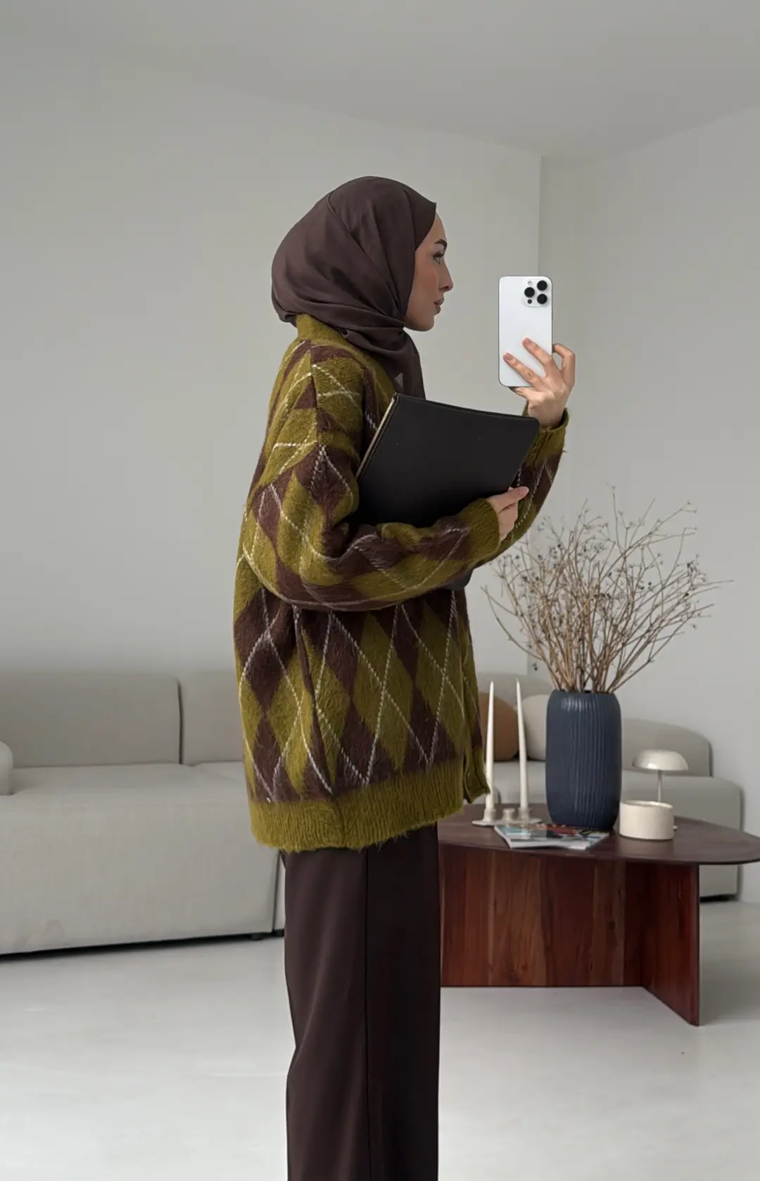 Kalın Hırka Kahve/Zeytin Yeşili - Görsel 7